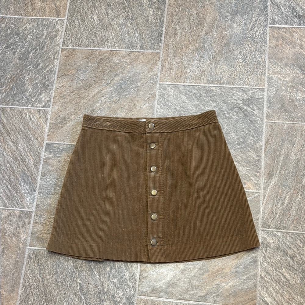 American Apparel Brown Corduroy Mini Skirt